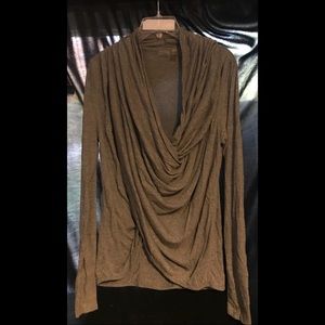Zella Gray Wrap Yoga Top